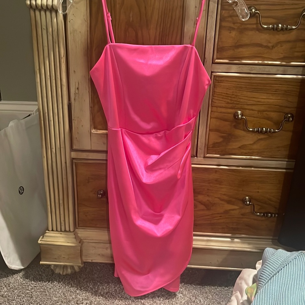HOCO Dress- Honey & Rosie Satin💕Pink Dress - Size S - The Perfect pink!